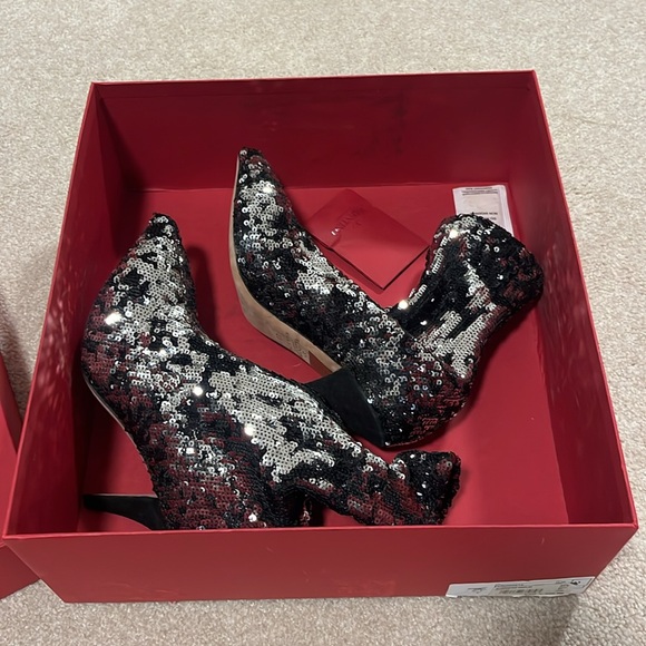 VALENTINO GARAVANI sequin ANKLE BOOTS Brand New shoe in box Size35 MADE IN ITALY - Picture 10 of 11